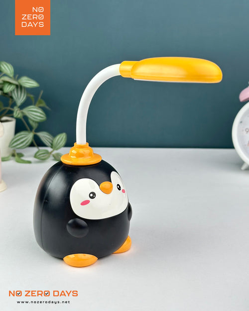 أباجورة ليد شحن شكل بطريق - أسود