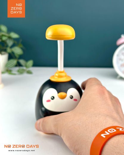 أباجورة ليد شحن شكل بطريق - أسود