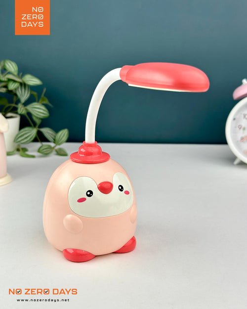 أباجورة ليد شحن شكل بطريق - أحمر