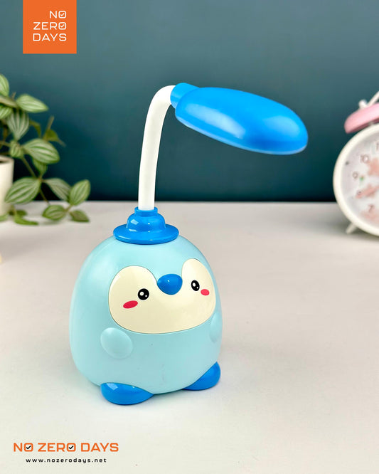 أباجورة ليد شحن شكل بطريق - أزرق