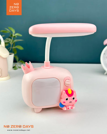 أباجورة ليد شحن شكل تلفزيون - زهري