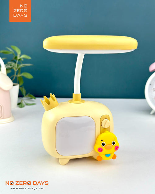 أباجورة ليد شحن شكل تلفزيون - أصفر