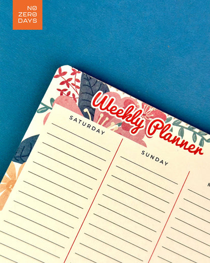 مخطط أسبوعي 52 ورقة مقاس A4 - شكل ورد