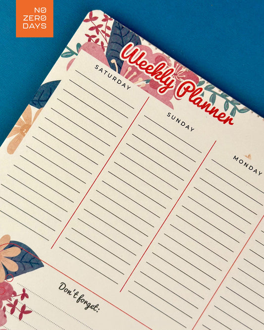 مخطط أسبوعي 52 ورقة مقاس A4 - شكل ورد