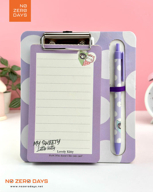 طقم كليب بورد + قلم + To do List (بنفسجي)