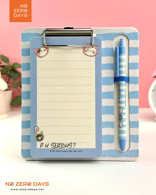 طقم كليب بورد + قلم + To do List (أزرق)