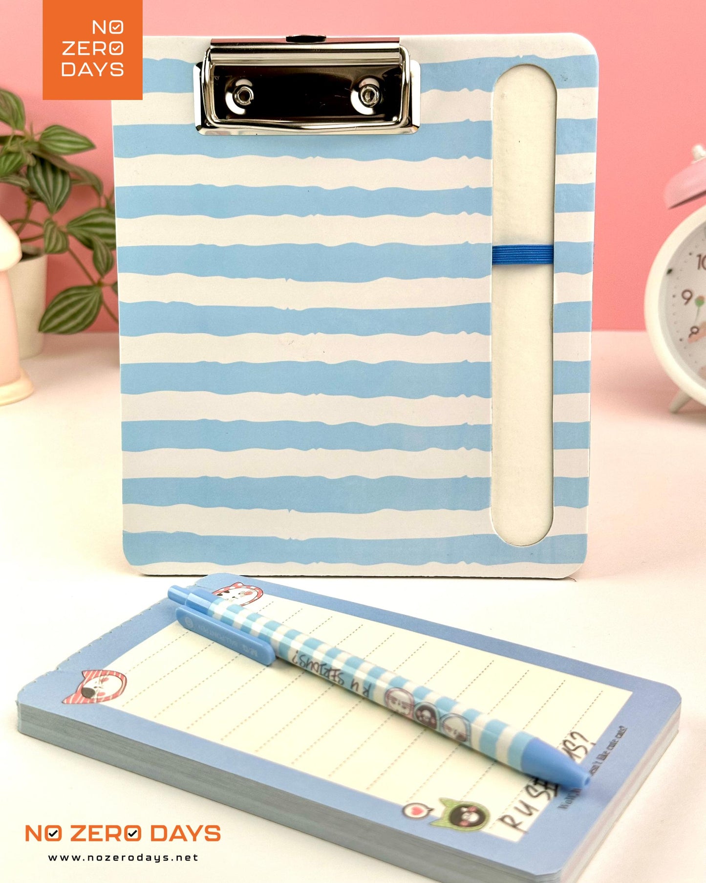 طقم كليب بورد + قلم + To do List (أزرق)