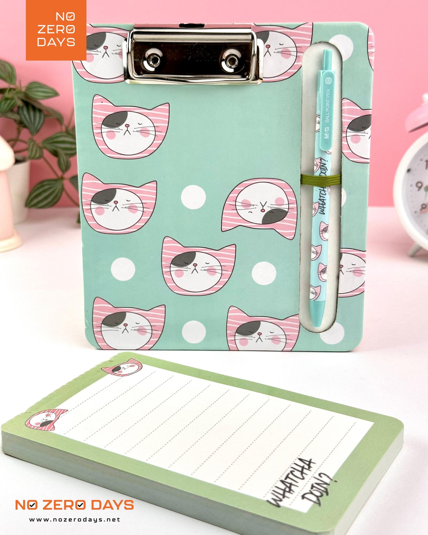 طقم كليب بورد + قلم + To do List (أخضر)