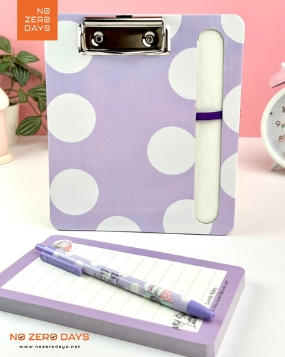 طقم كليب بورد + قلم + To do List (بنفسجي)