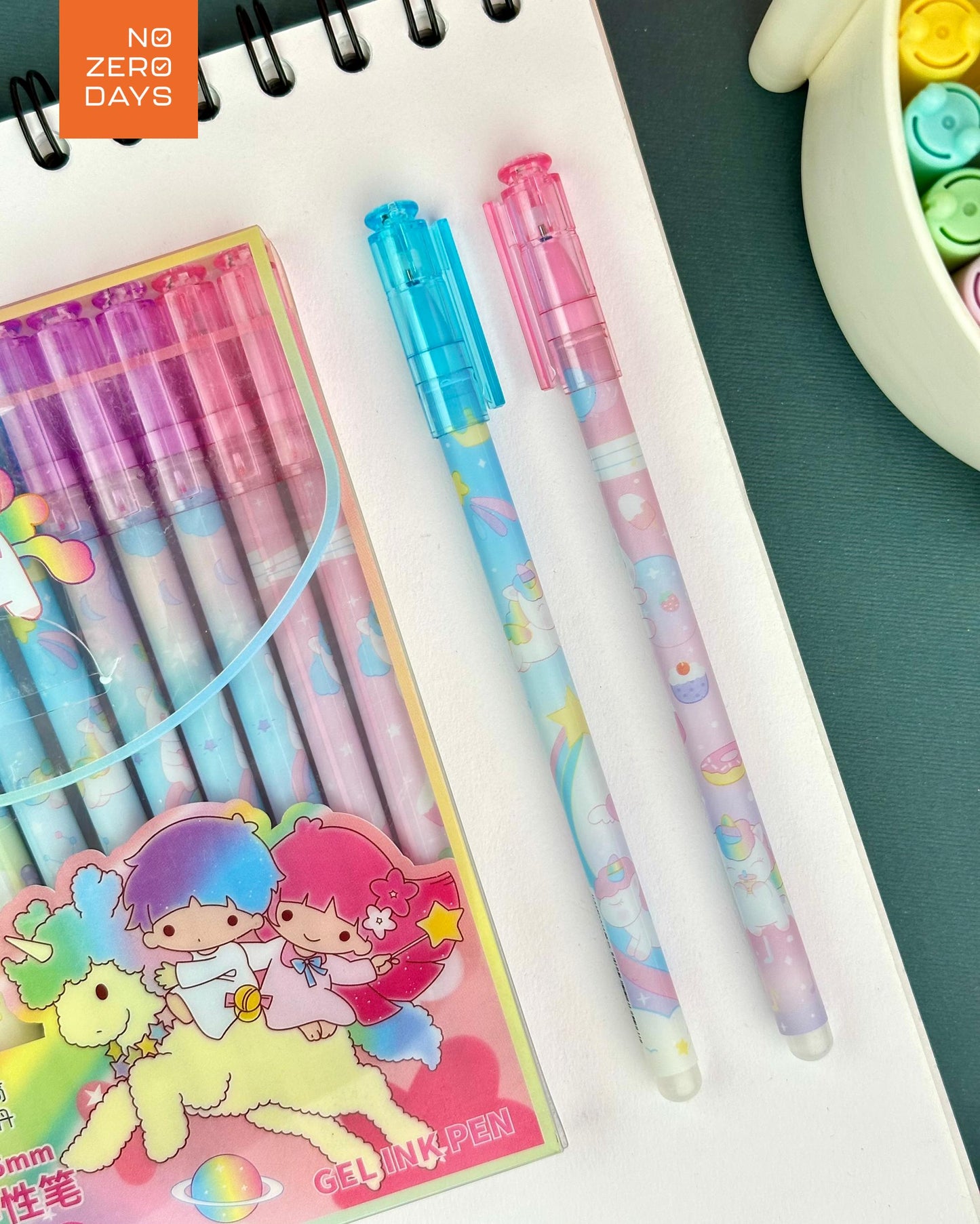طقم 12 قلم جيل باستيكة unicorn