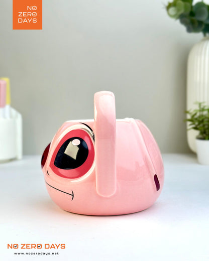 مج سيراميك مجسم ٢ يد - ستيتش بينك