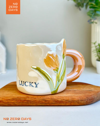 مج سيراميك Lucky زهرة التوليب - برتقالي