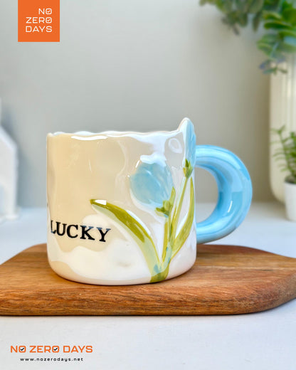 مج سيراميك Lucky زهرة التوليب - أزرق