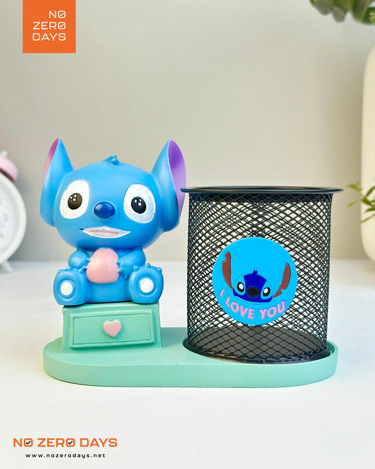 كوب أقلام معدن مجسم ستيتش - أزرق