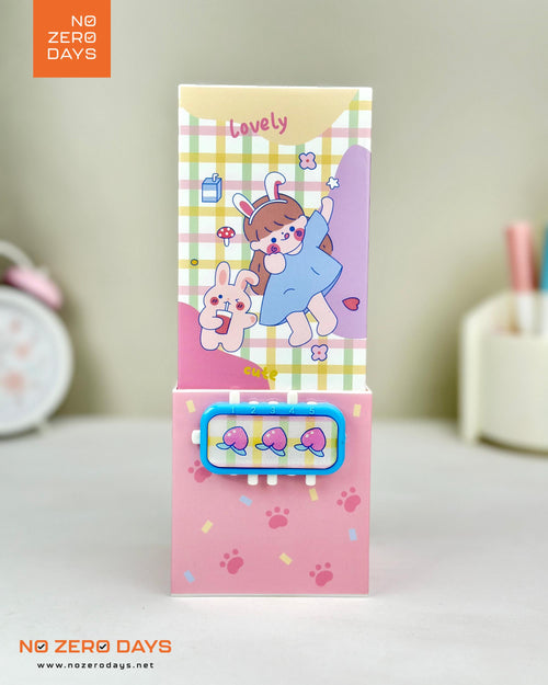 منظم مكتب بلاستيك بمراية وقفل