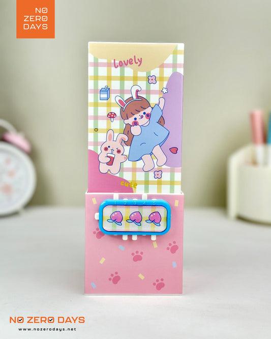 منظم مكتب بلاستيك بمراية وقفل