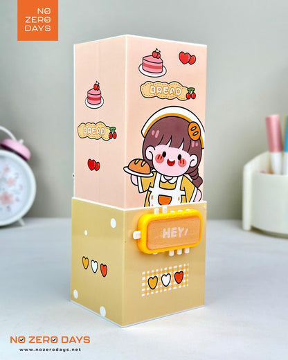 منظم مكتب بلاستيك بمراية وقفل