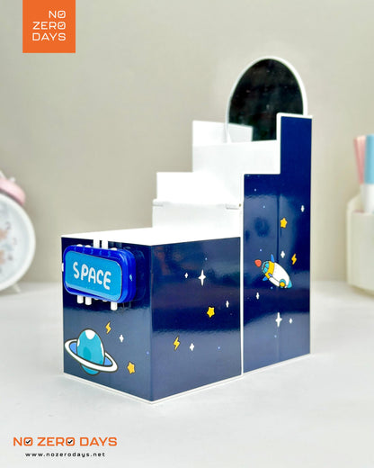 منظم مكتب بلاستيك بمراية وقفل - فضاء