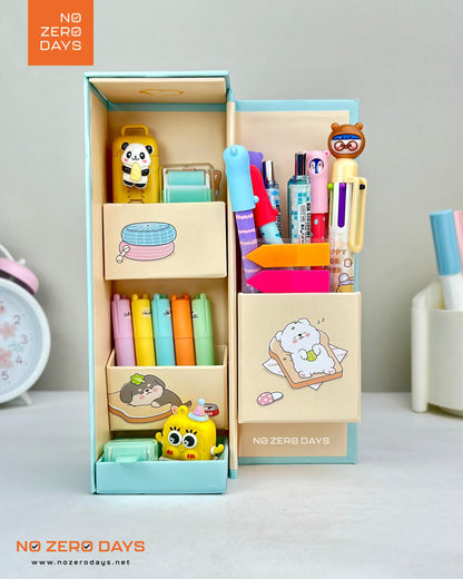 منظم مكتب كرتون مقوى - مينت جرين