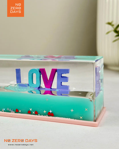 ديكور زجاجي Love لا تغرق - أخضر