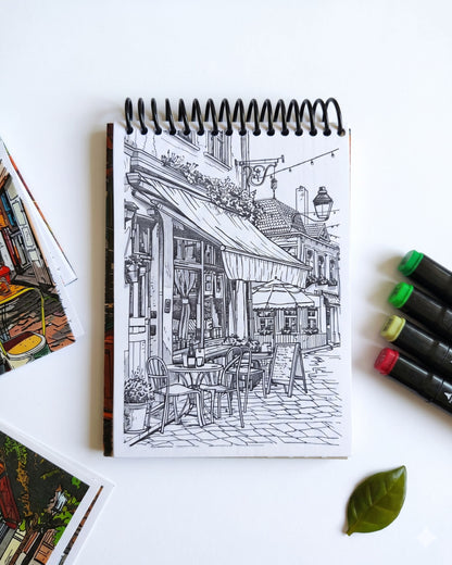دفتر تلوين cafe shops - A6